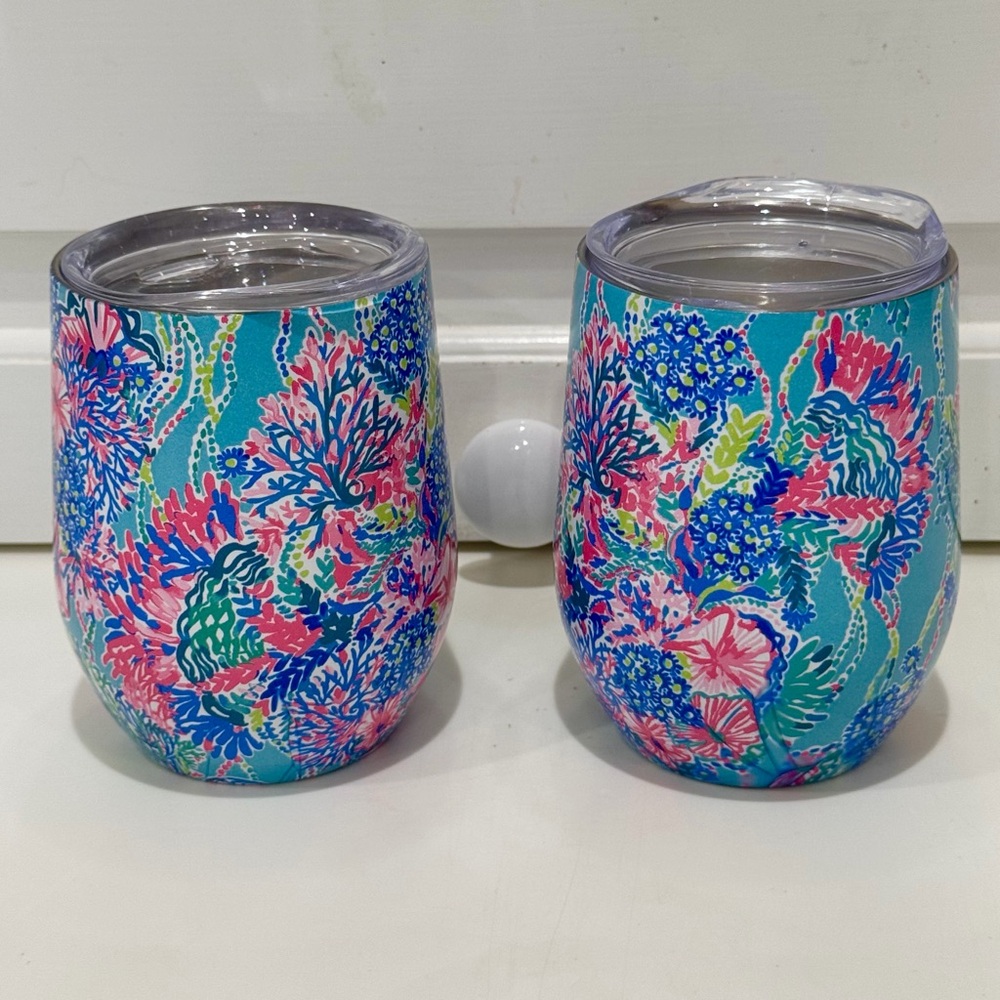 Lilly Pulitzer Beach You To It 12 Oz Stemless Insulated Tumbler